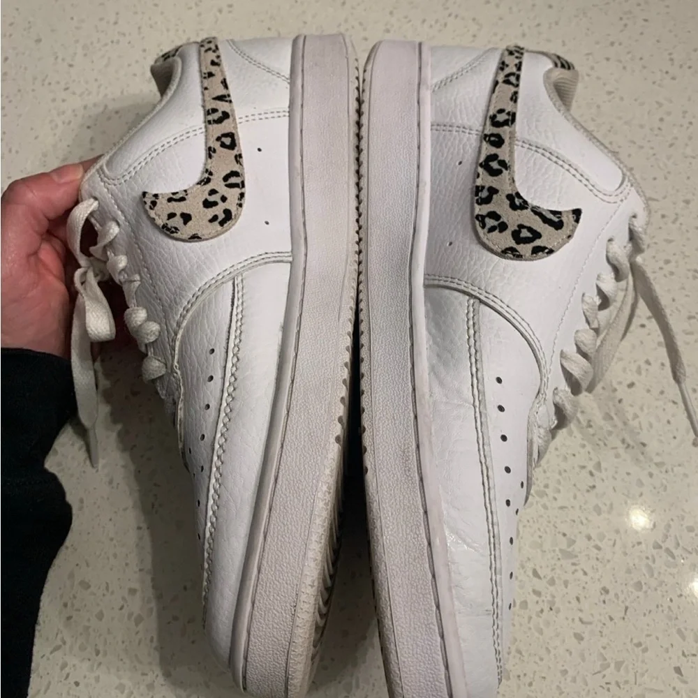 Women’s Nike Court Vision Low (White/Leopard) Sz. 9